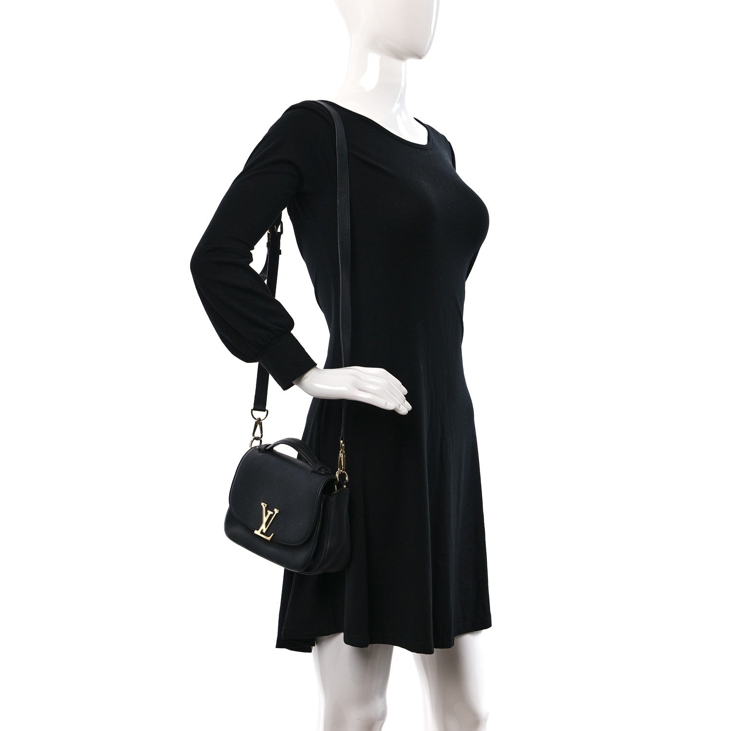 Louis Vuitton Grained Calfskin Vivienne NM Black 2 of 9