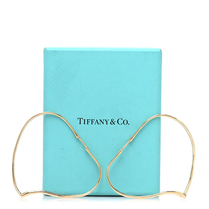 Tiffany 18K Yellow Gold Large Elsa Peretti Open Heart Hoop Earrings 5 of 5