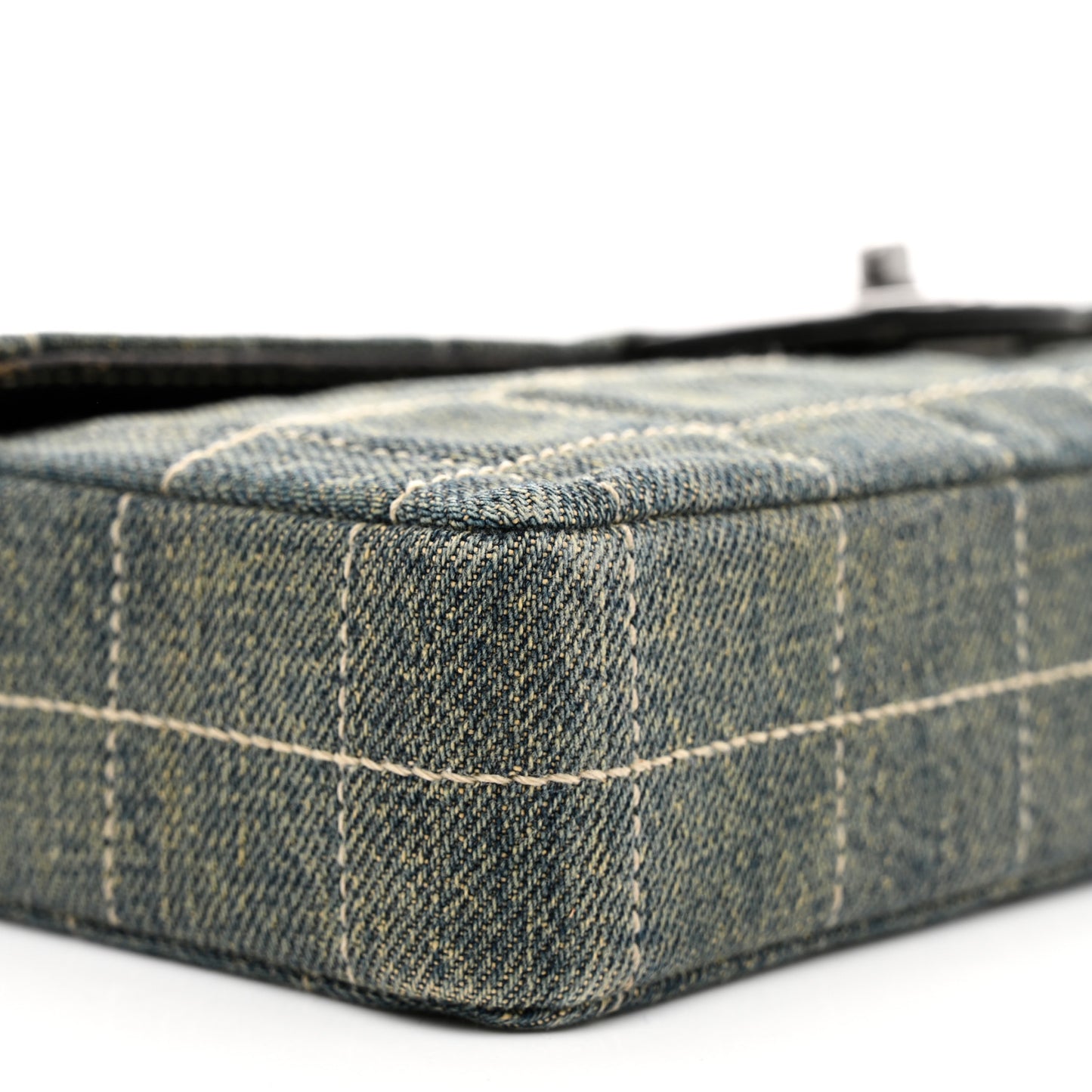 Denim Chocolate Bar Quilted East West Flap