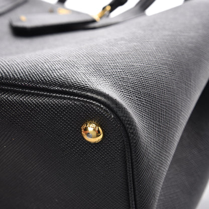 Prada Saffiano Cuir Large Double Bag Black Mughetto 6 of 8