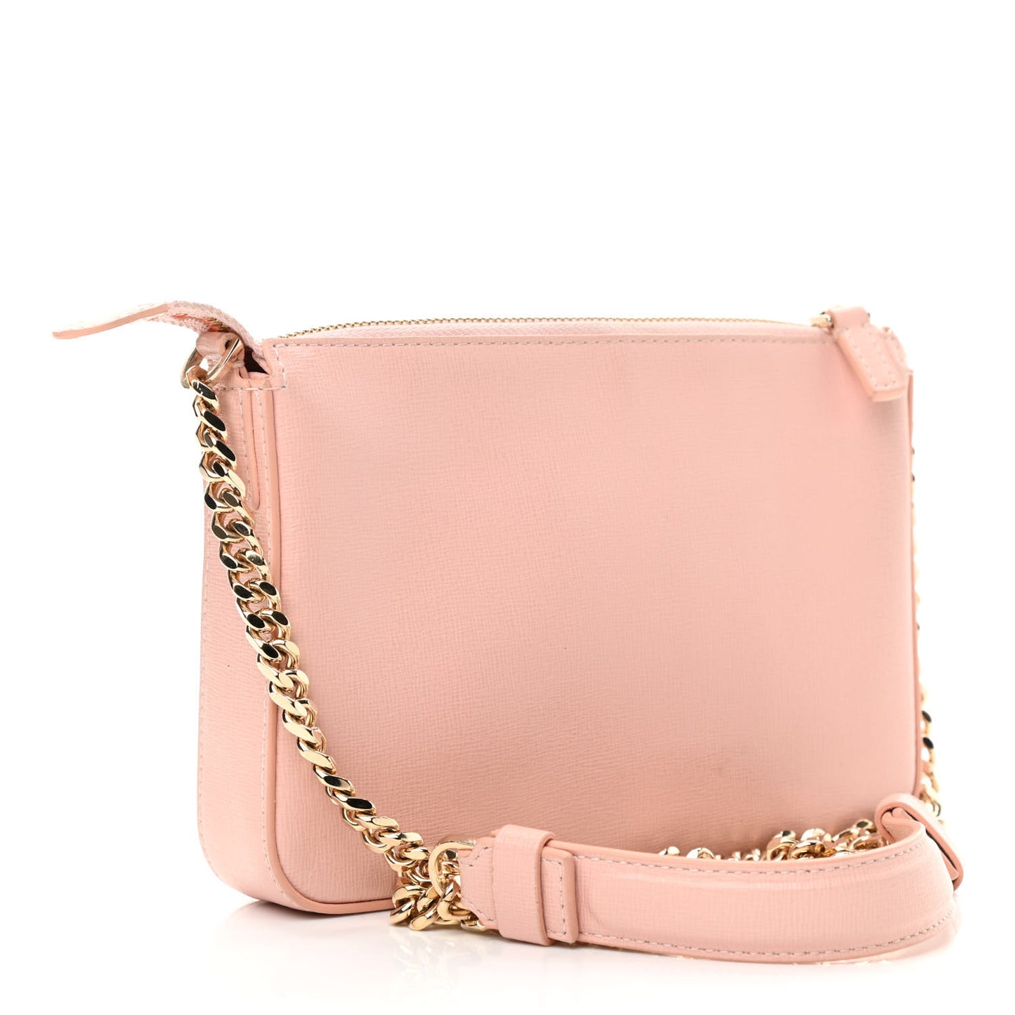 Saffiano Calfskin Palazzo Chain Crossbody Light Pink