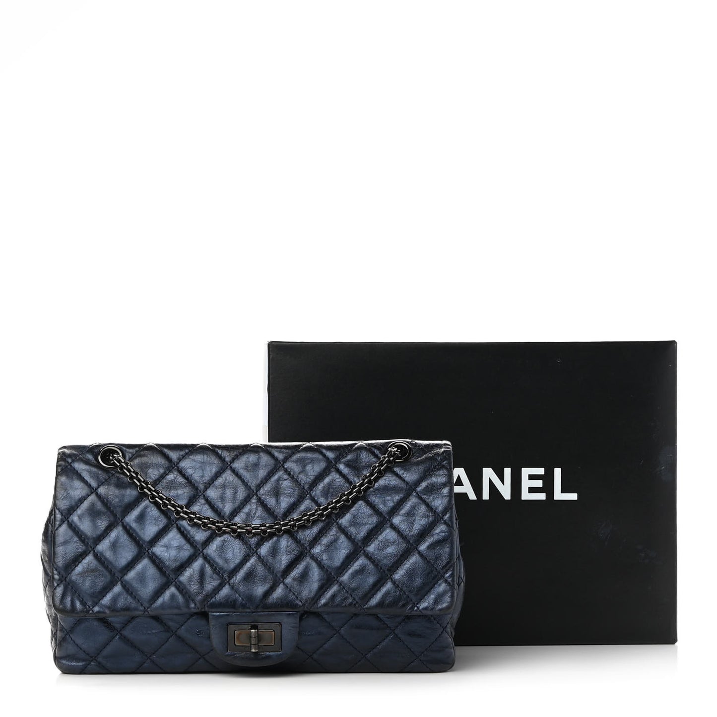 Aged Calfskin Quilted 2.55 Reissue 227 Flap Marine