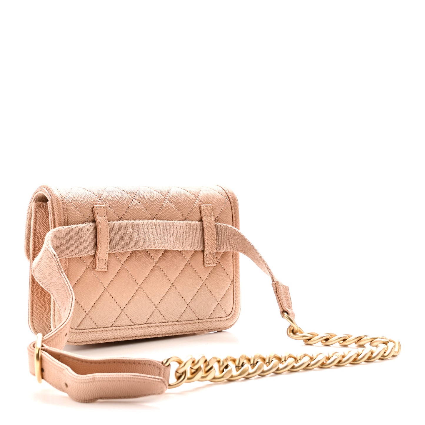 Caviar Quilted Sunset On The Sea Waist Bag Beige