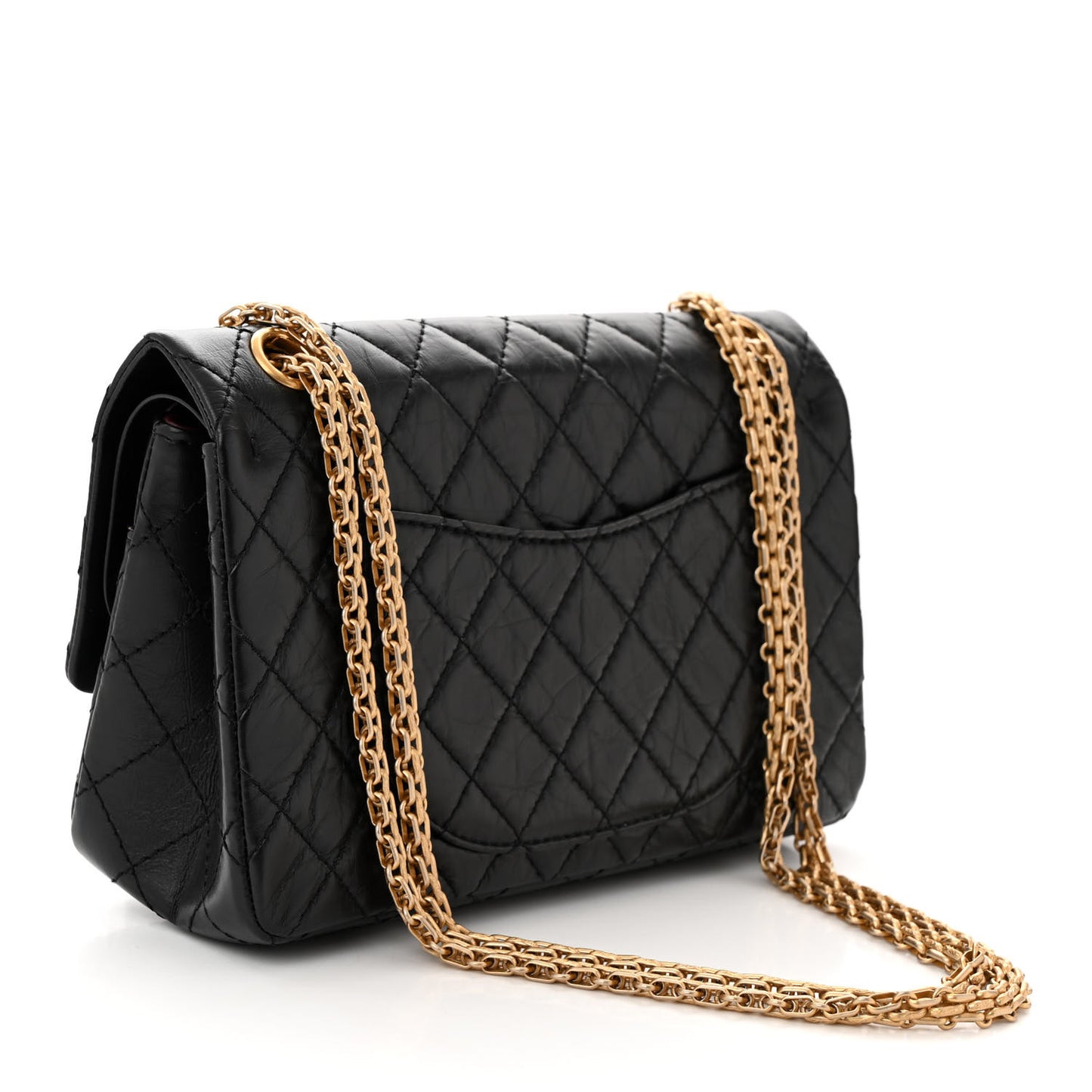 Aged Calfskin Quilted 2.55 Reissue 225 Flap Black