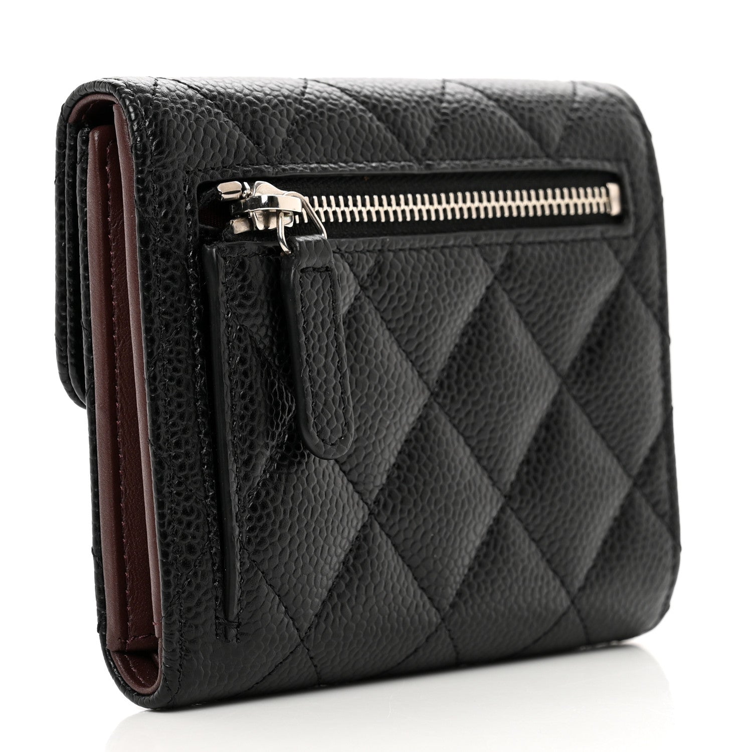 Chanel Caviar Quilted Compact Flap Wallet Black 3 of 8
