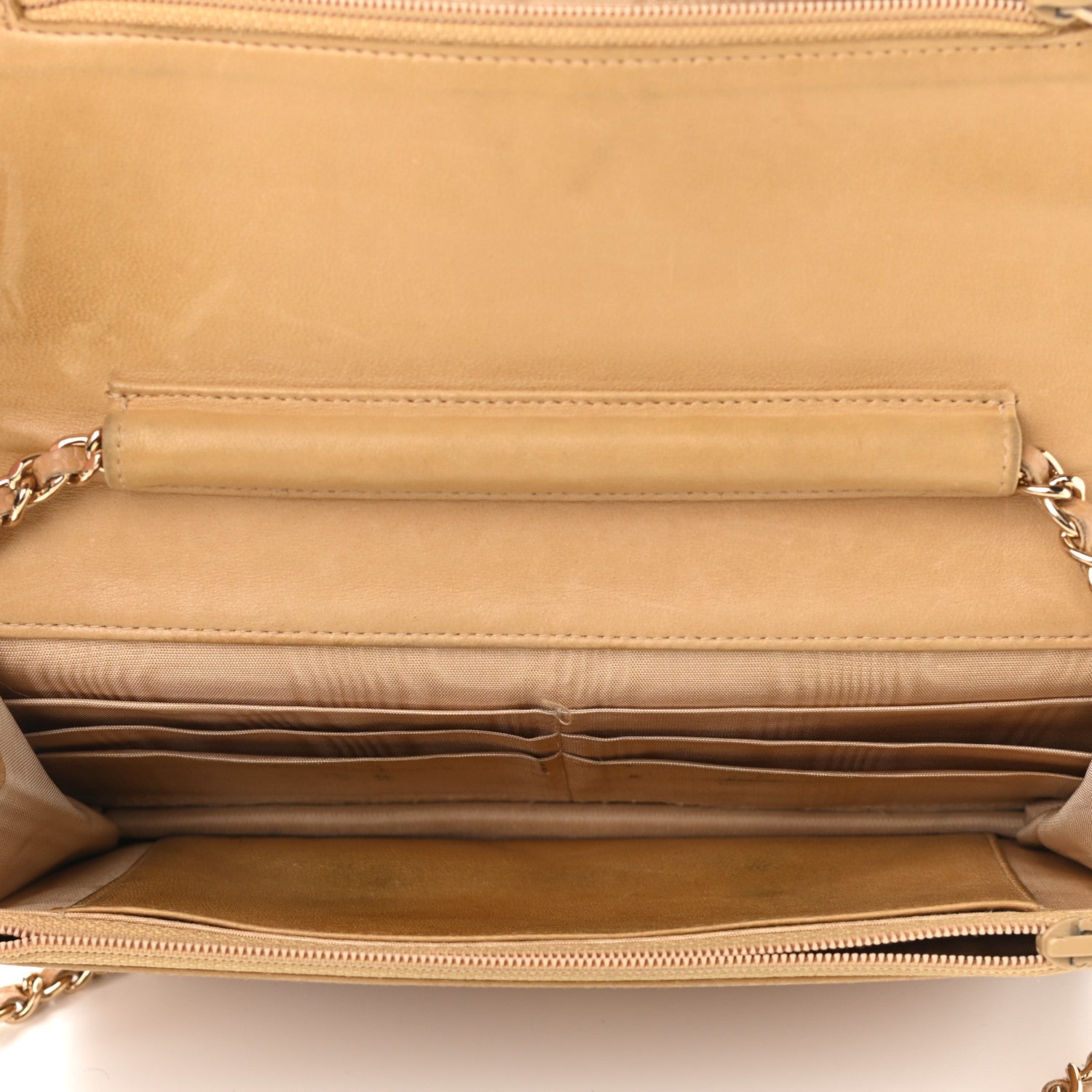 Chanel Caviar Timeless CC Wallet on Chain WOC Beige 5 of 21