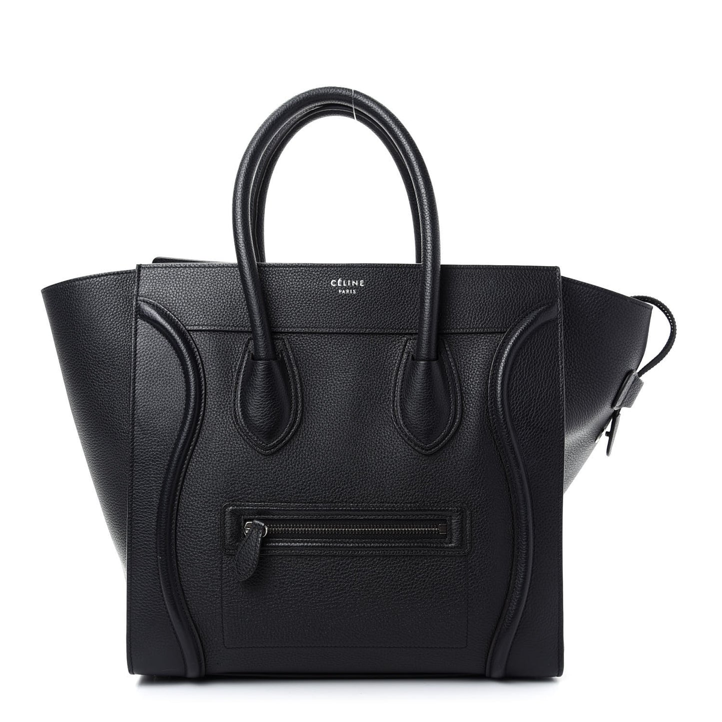 Drummed Calfskin Mini Luggage Black