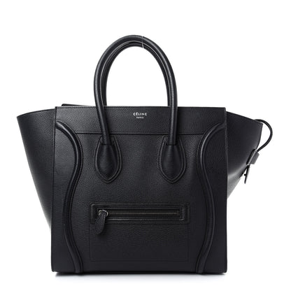 Celine Drummed Calfskin Mini Luggage Black 1 of 11