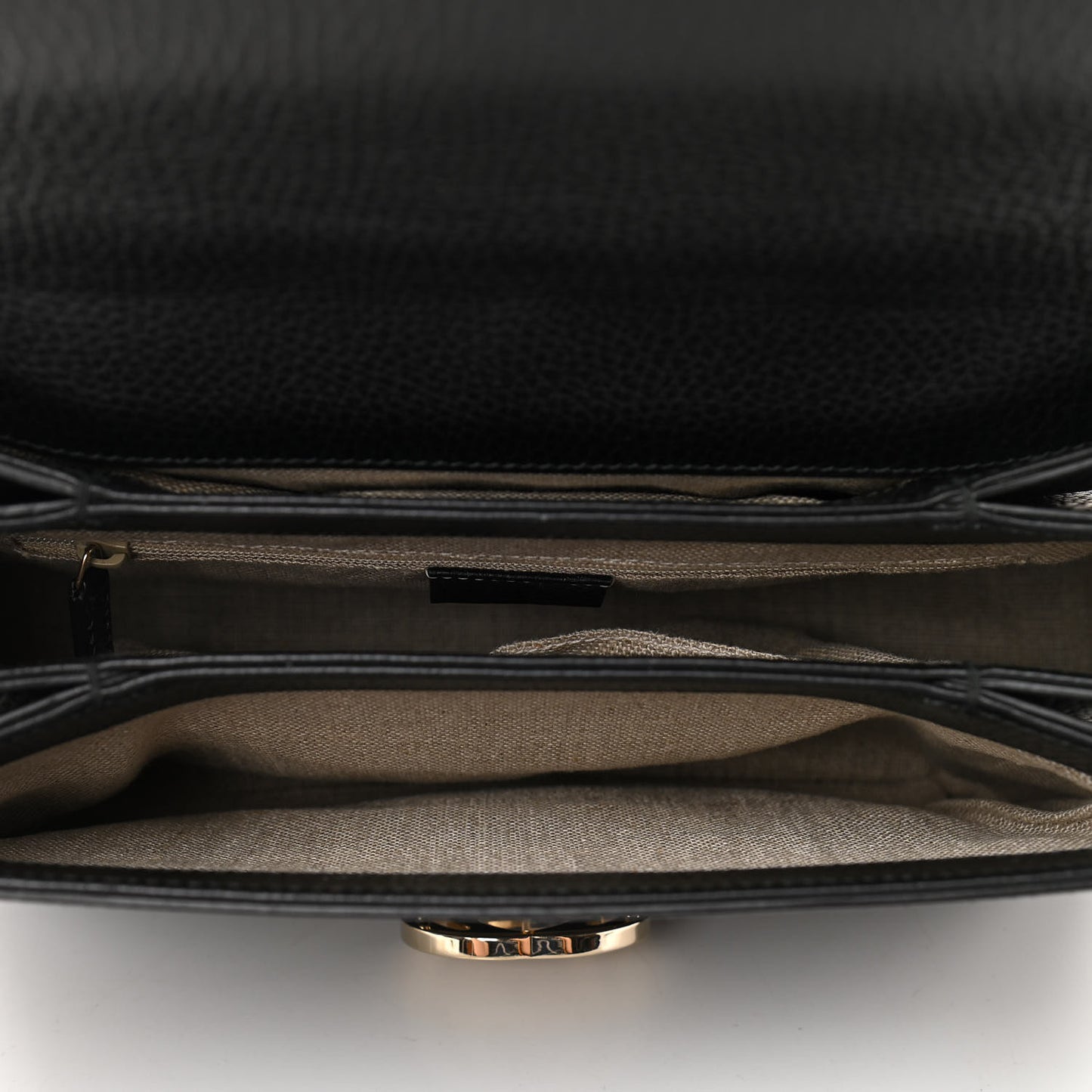 Dollar Calfskin Interlocking G Top Handle Shoulder Bag Black