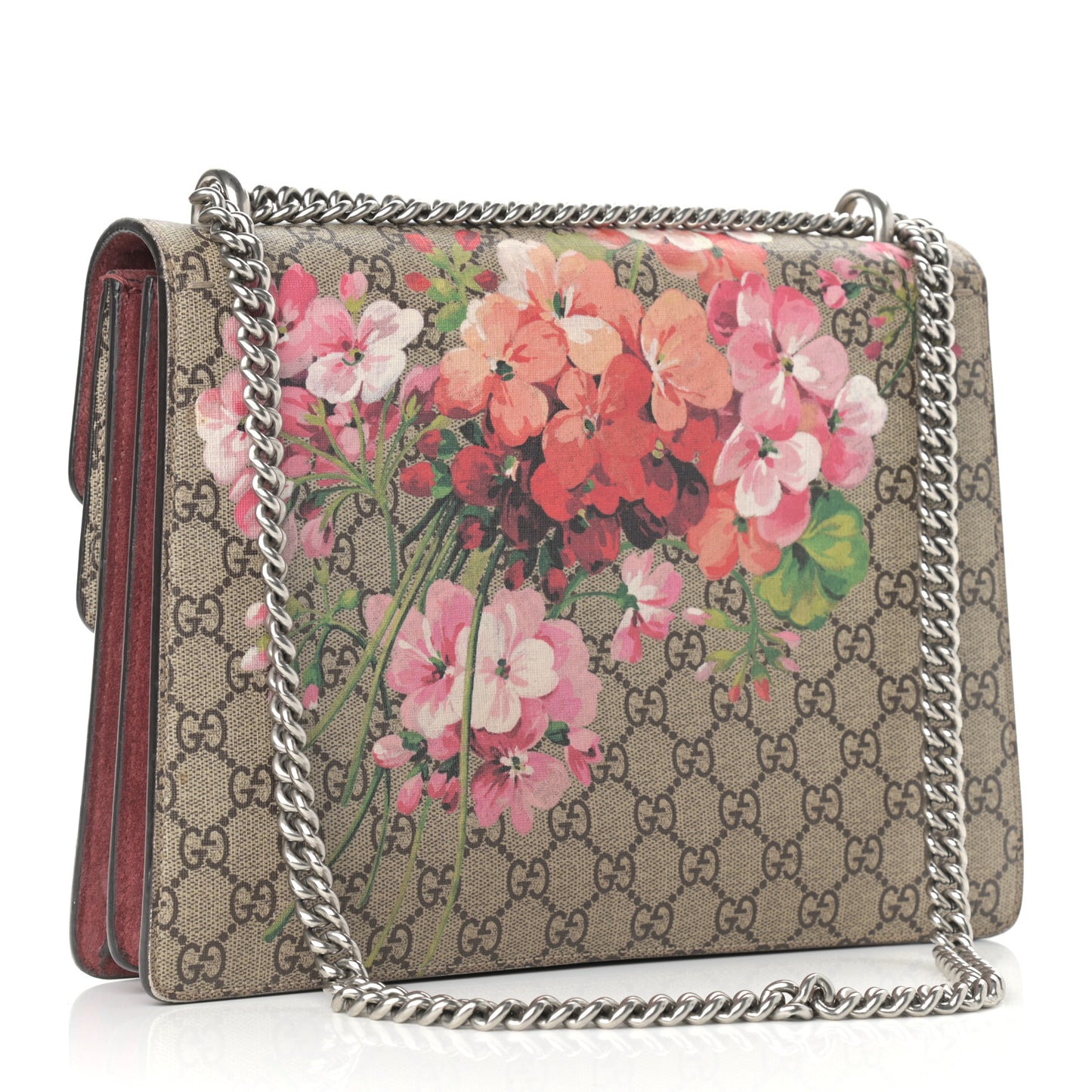 GG Supreme Monogram Blooms Medium Dionysus Shoulder Bag Beige Multicolor Dry Rose