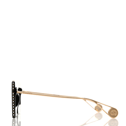 Gucci Acetate Crystal Mask-Frame Sunglasses GG0431S Black 3 of 8