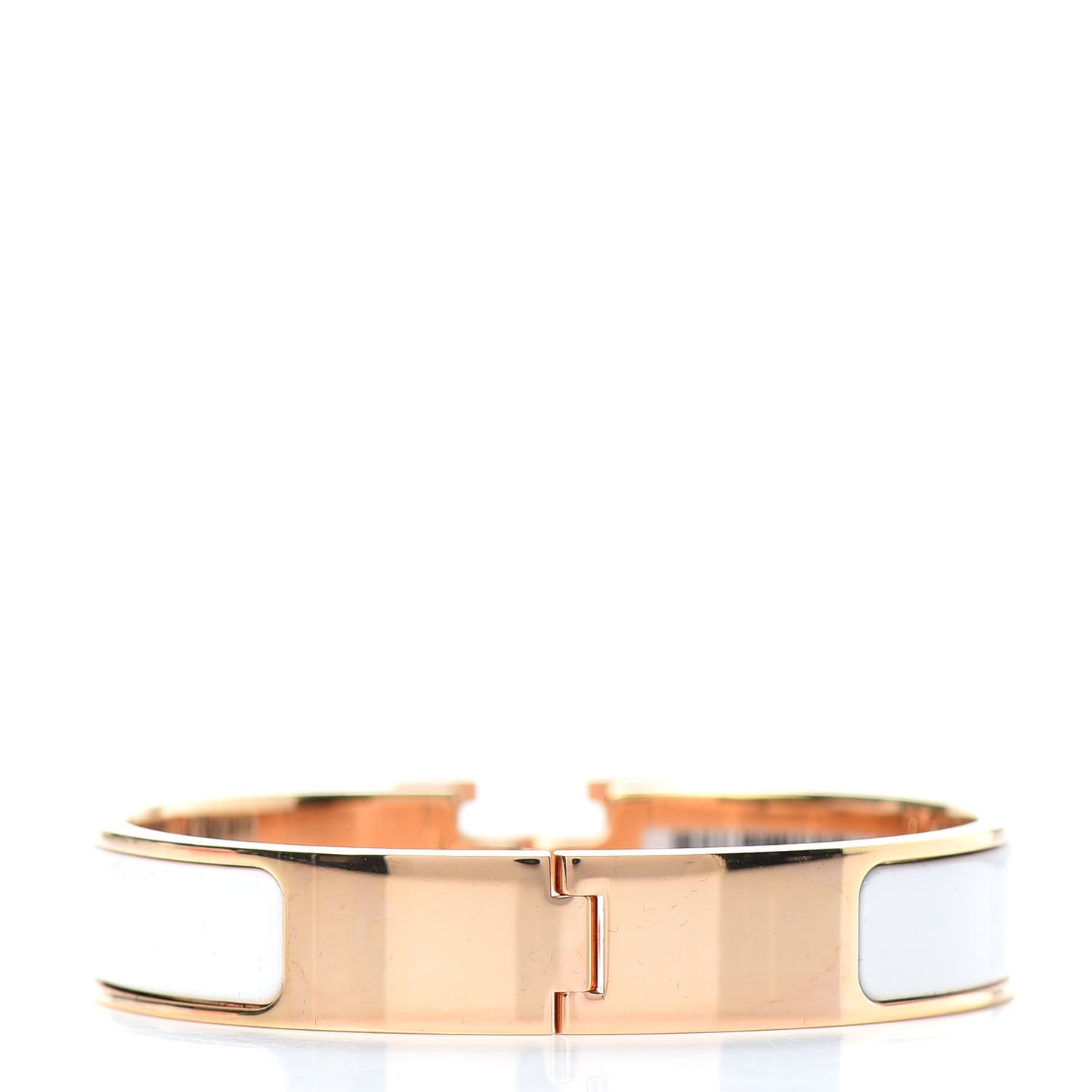 Enamel Narrow Clic Clac H Bracelet PM White