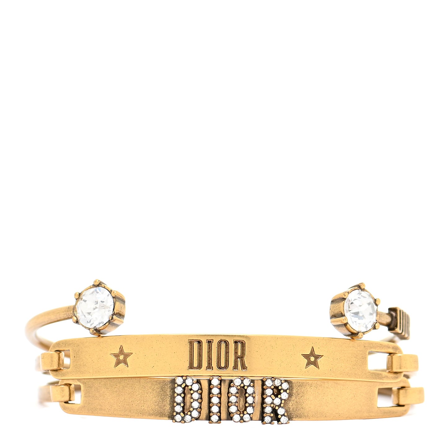 Metal Crystal Dio(r)evolution Bracelet Set Gold