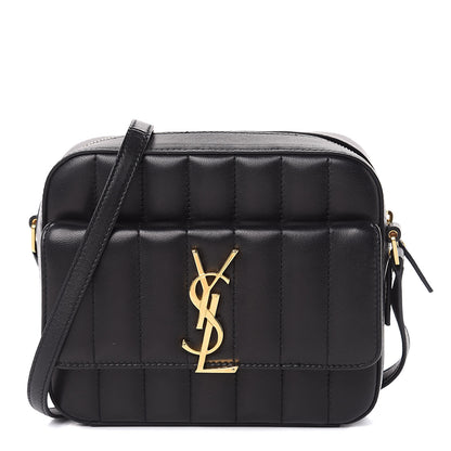 Saint Laurent Lambskin Matelasse Monogram Vicky Camera Bag Black 1 of 10