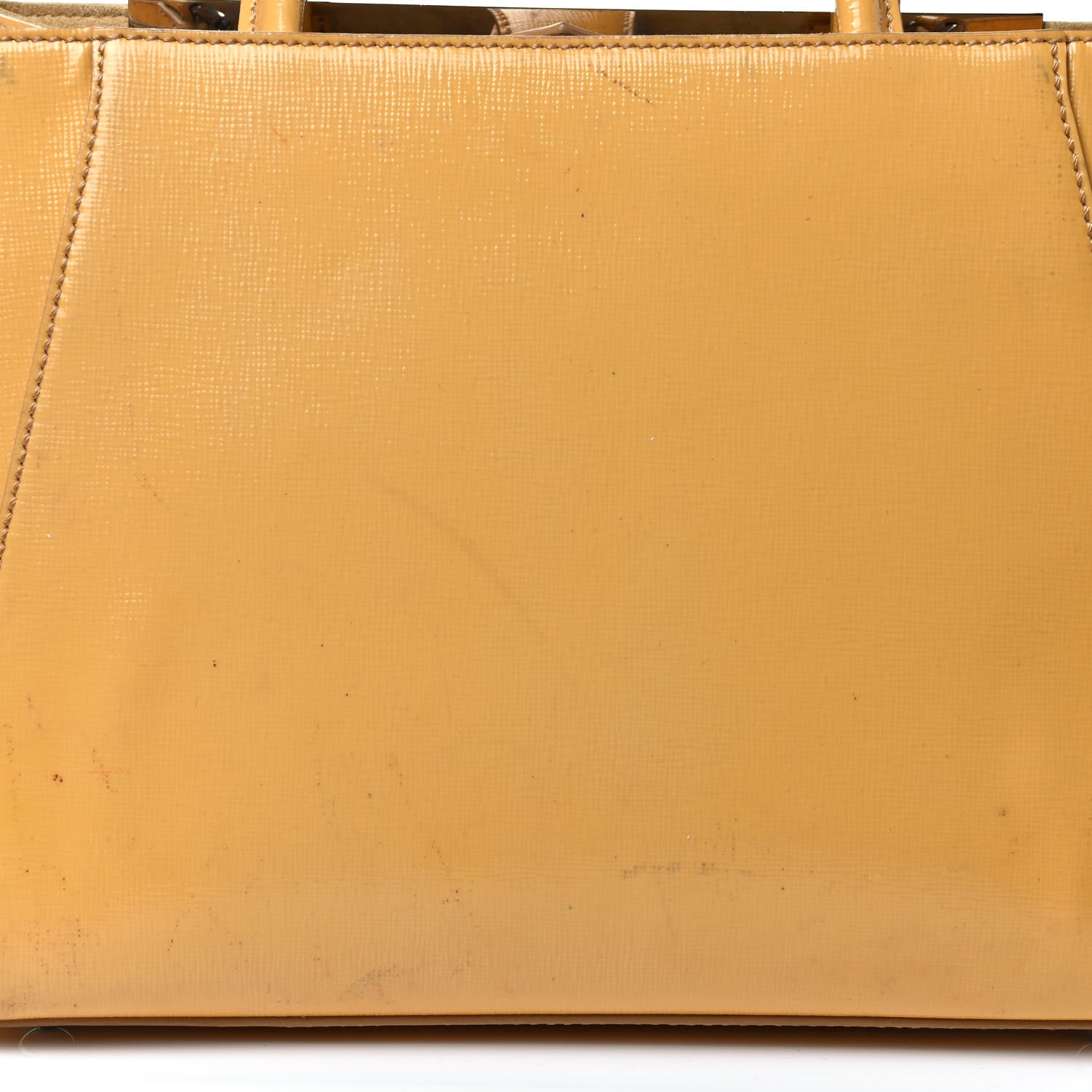 Fendi Vitello Vernice Camoscio Petite 2Jours Tote Alchemy Yellow 11 of 11
