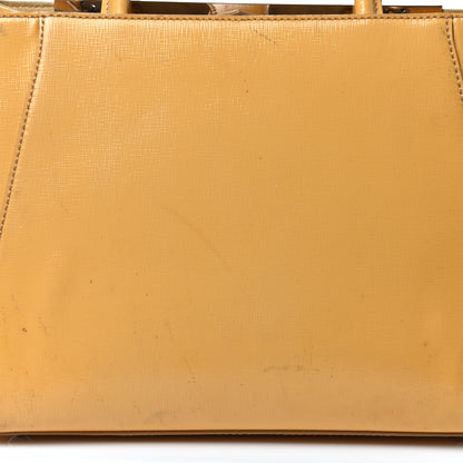 Fendi Vitello Vernice Camoscio Petite 2Jours Tote Alchemy Yellow 11 of 11