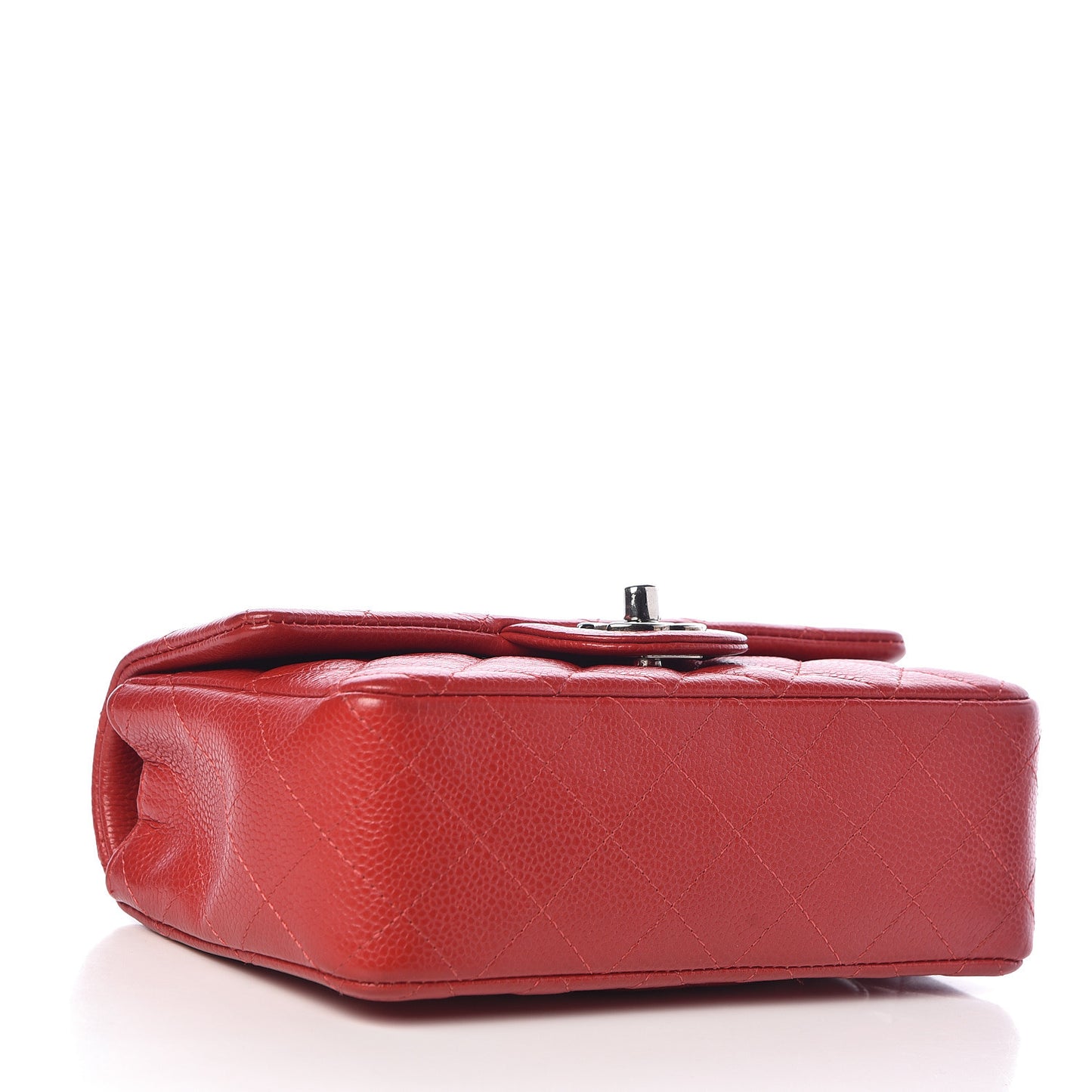 Caviar Quilted Mini Rectangular Flap Red