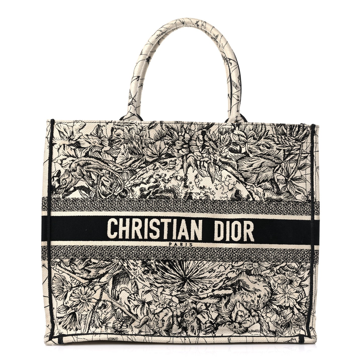 Canvas Embroidered Zodiac Book Tote Latte Multicolor