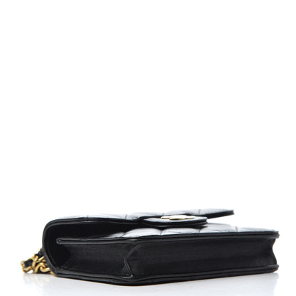Chanel Lambskin Quilted Top Handle Flap Coin Purse With Chain Black 4 of 9