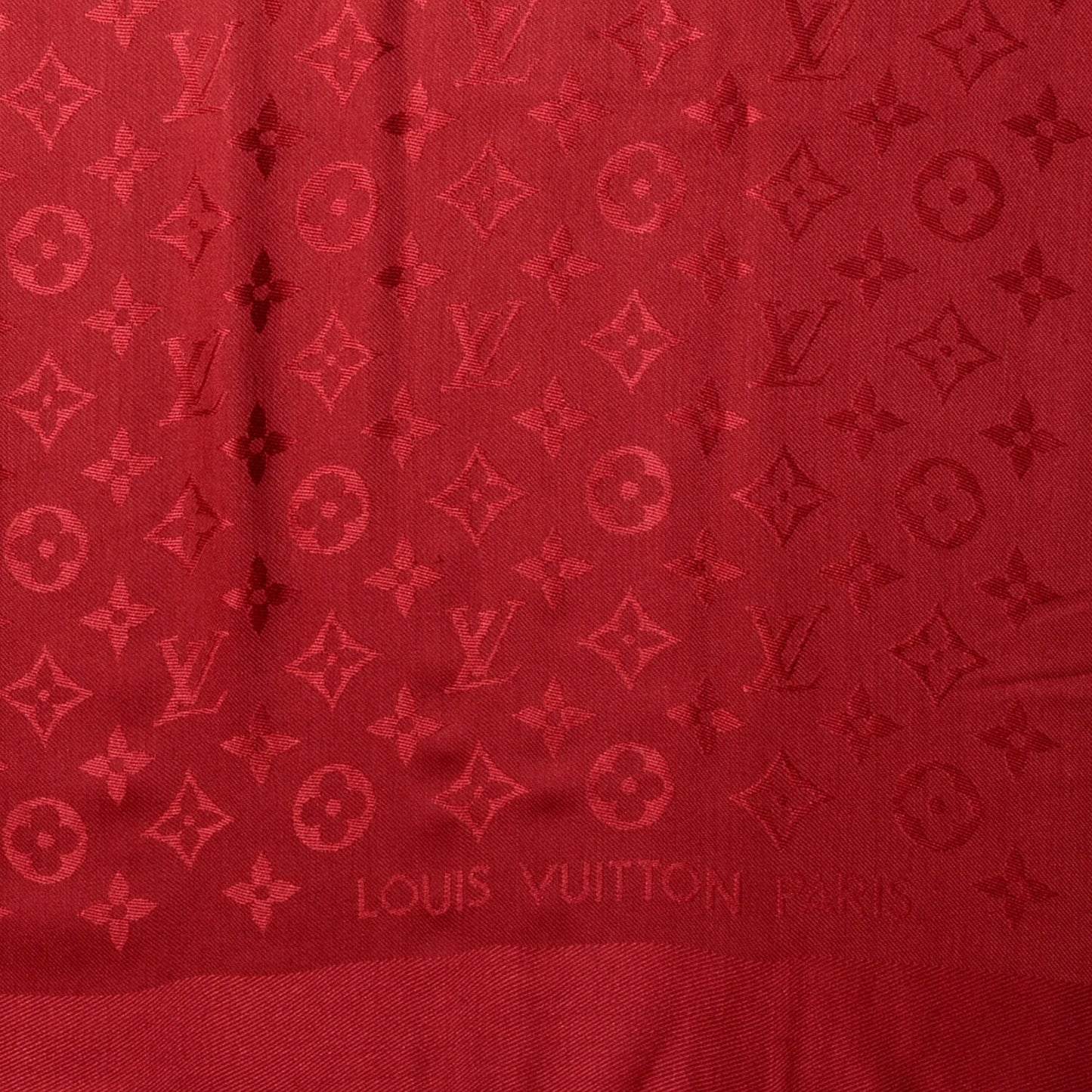 Silk Wool Monogram Shawl Pomme D'Amour