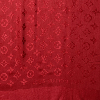 Louis Vuitton Silk Wool Monogram Shawl Pomme D'Amour 1 of 5