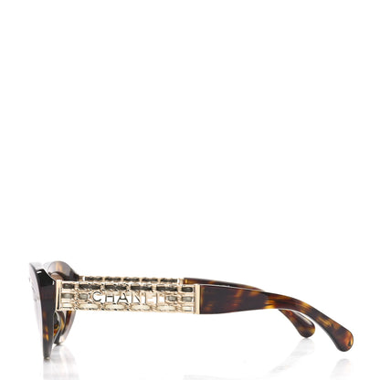 Chanel Acetate Lambskin Cat Eye Sunglasses 5538-Q-A Tortoise 3 of 7