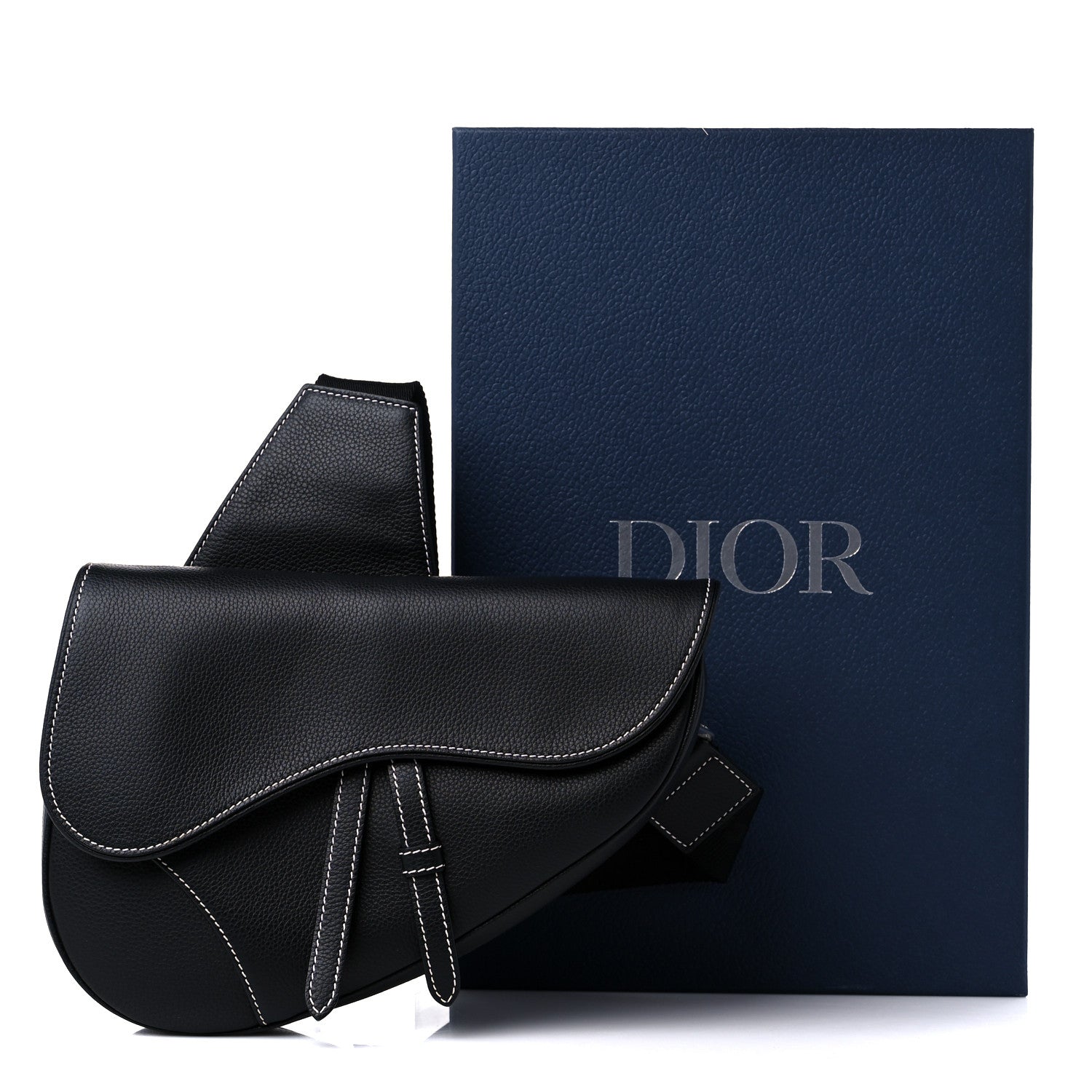 Christian Dior Grained Calfskin Kim Jones Saddle Bag Black 12 of 12