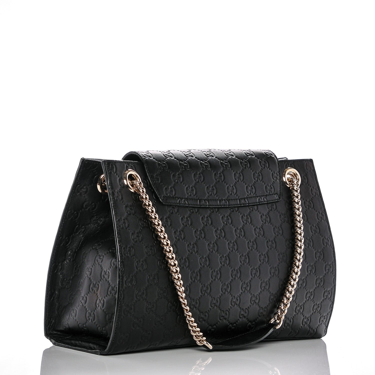 Gucci Guccissima Large Emily Chain Shoulder Bag Black 3 of 6