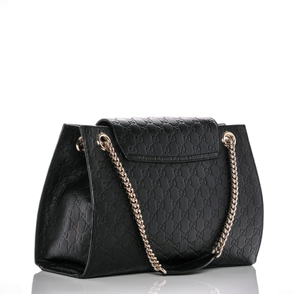 Gucci Guccissima Large Emily Chain Shoulder Bag Black 3 of 6