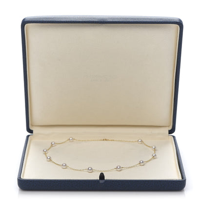 Mikimoto 18K Yellow Gold Akoya Pearl 5.5mm Station Necklace 5 of 5