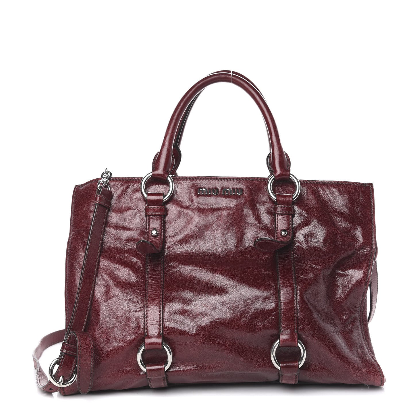 Vitello Shine Tote Amaranto