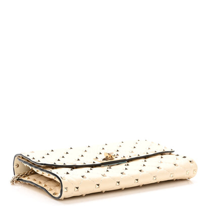 Valentino Garavani Nappa Rockstud Spike Wallet on Chain Light Ivory 4 of 9