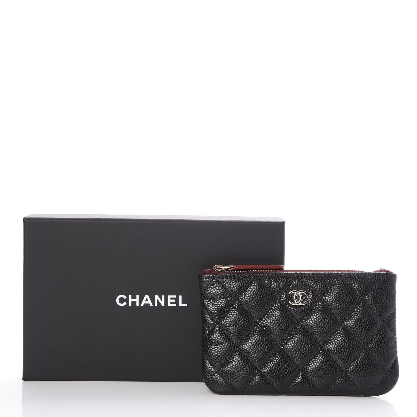 Caviar Quilted Small Cosmetic Case Black