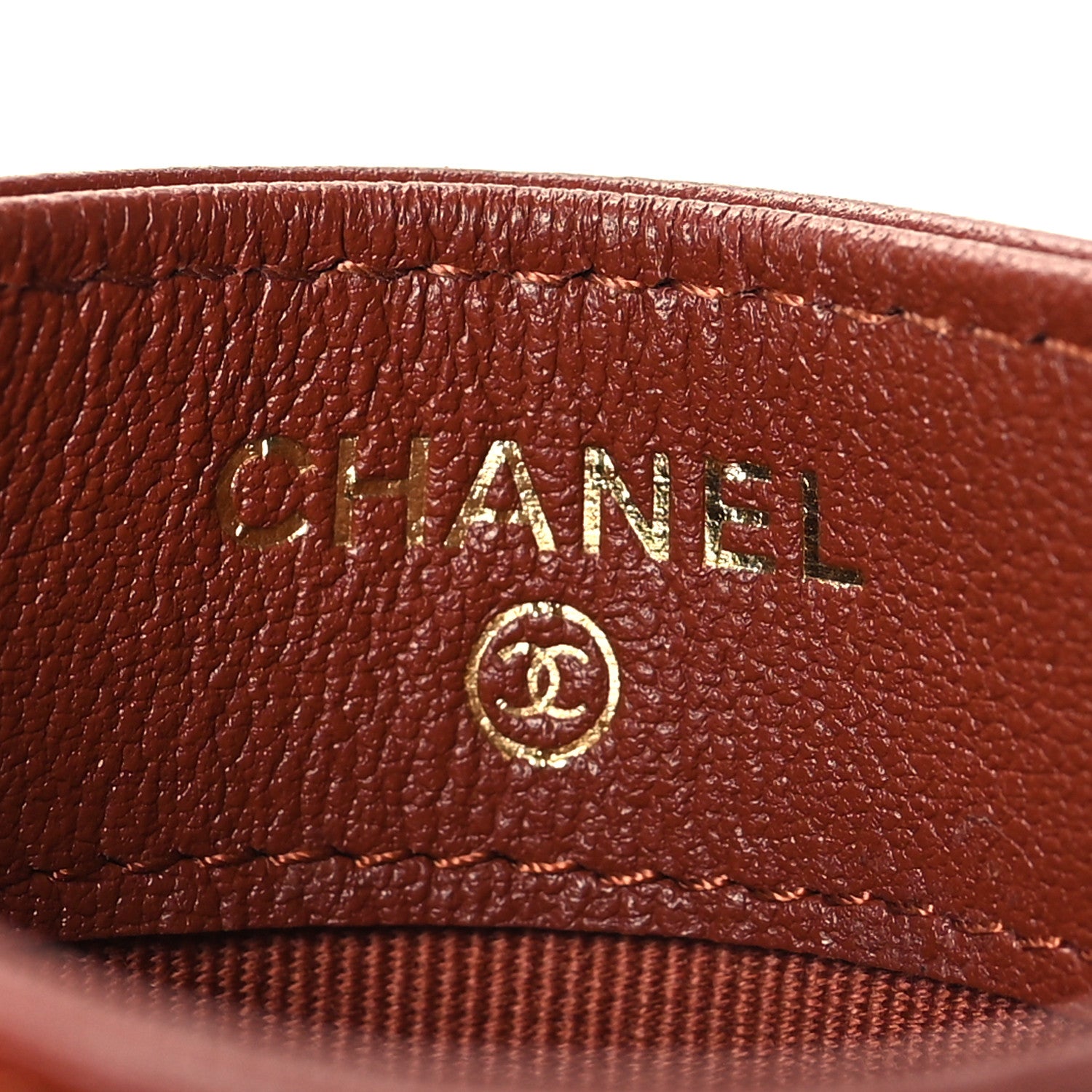 Chanel Lambskin Pearl Enamel Quilted CC Card Holder Brown 6 of 9