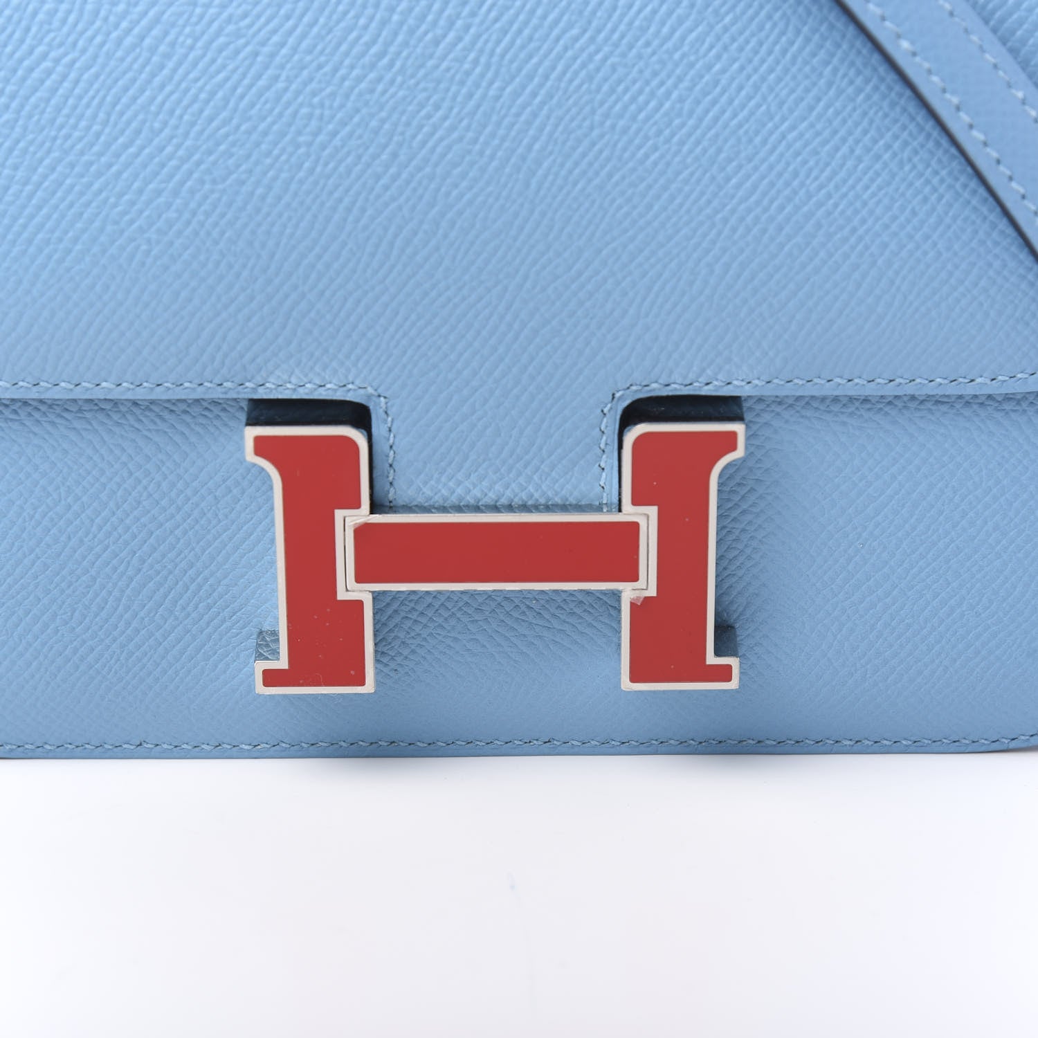 Hermes Epsom Constance 18 Bleu Du Nord Rouge De Coeur 9 of 9