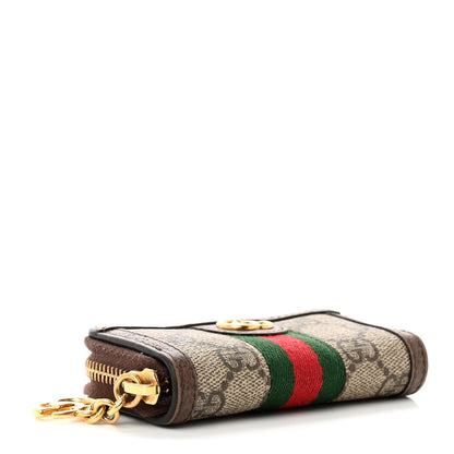 Gucci GG Supreme Monogram Web Ophidia Zip Around Key Case Beige New Acero 4 of 6
