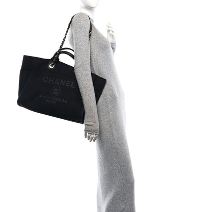 Chanel Mixed Fibers Medium Deauville Tote Black 2 of 12