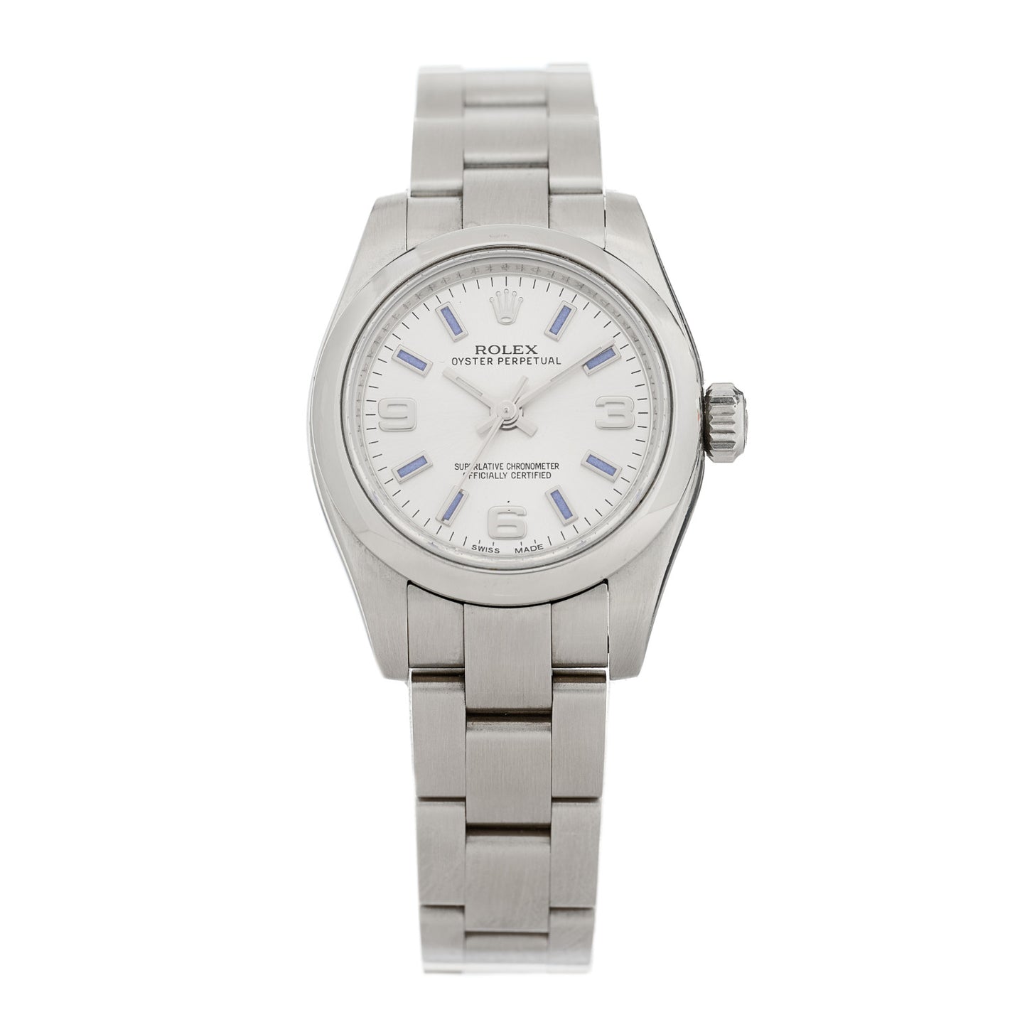 Stainless Steel 26mm Oyster Perpetual Watch Blue Index 176200