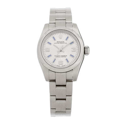 Rolex Stainless Steel 26mm Oyster Perpetual Watch Blue Index 176200 1 of 4