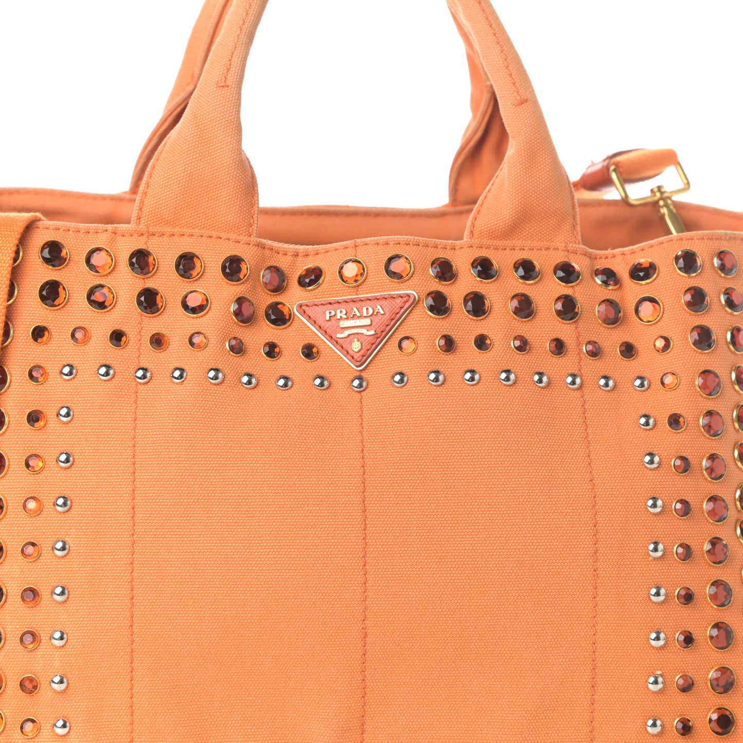 Canapa Crystal Studded Tote Papaya