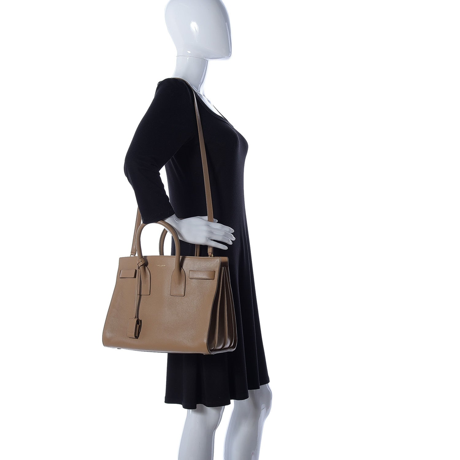Saint Laurent Calfskin Small Sac De Jour Taupe 2 of 11