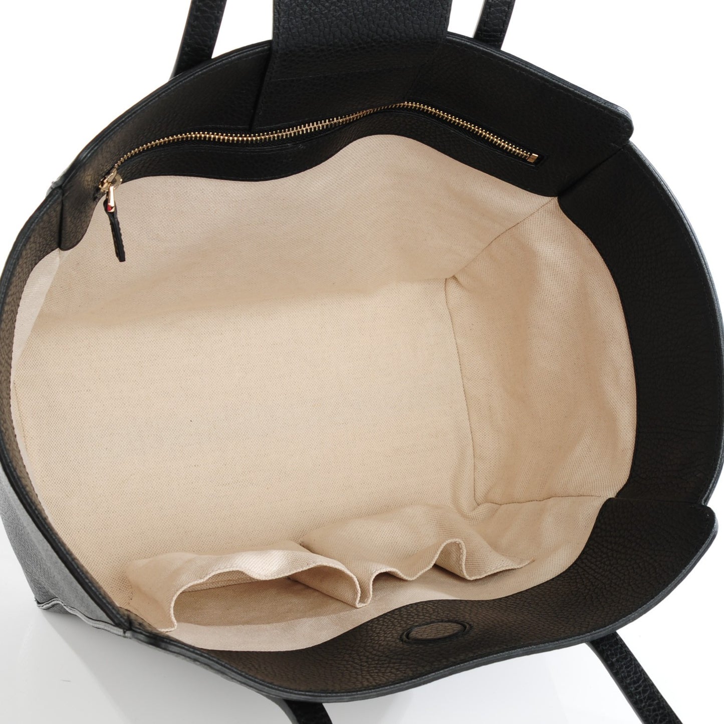 Pebbled Calfskin Small Swing Tote Black