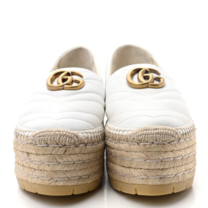 Gucci Nappa Matelasse GG Marmont Platform Espadrilles 38 Great White 2 of 12