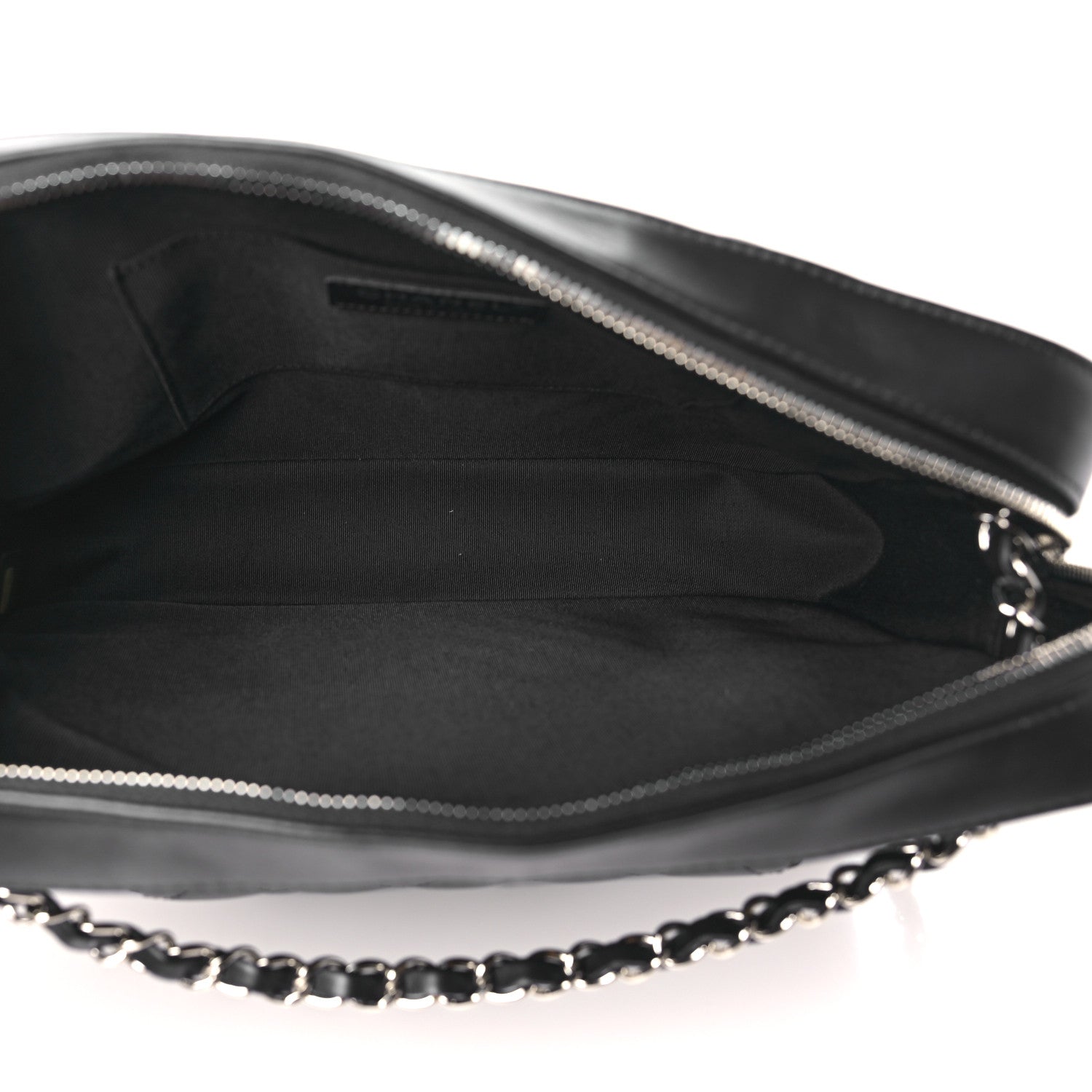 Chanel Calfskin Chevron Quilted Double Camera Bag With Flap Black Black 5 of 10