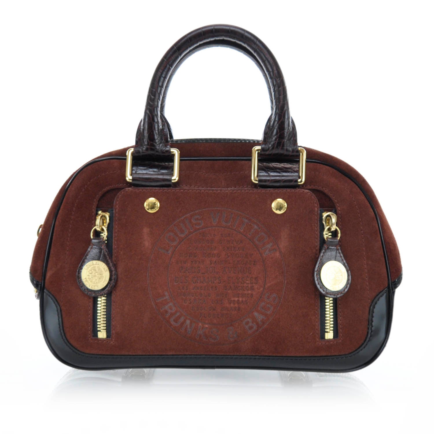 Louis Vuitton Havane Stamped Trunk Bowler PM 1 of 9