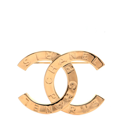 Chanel Metal Paris Button CC Large Brooch Gold 1 of 5