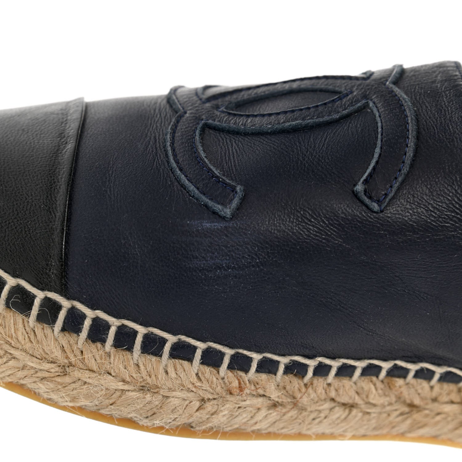 Chanel Lambskin CC Espadrilles 39 Navy Black 11 of 14
