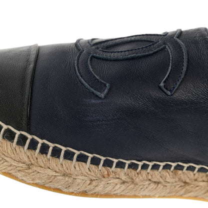 Chanel Lambskin CC Espadrilles 39 Navy Black 11 of 14