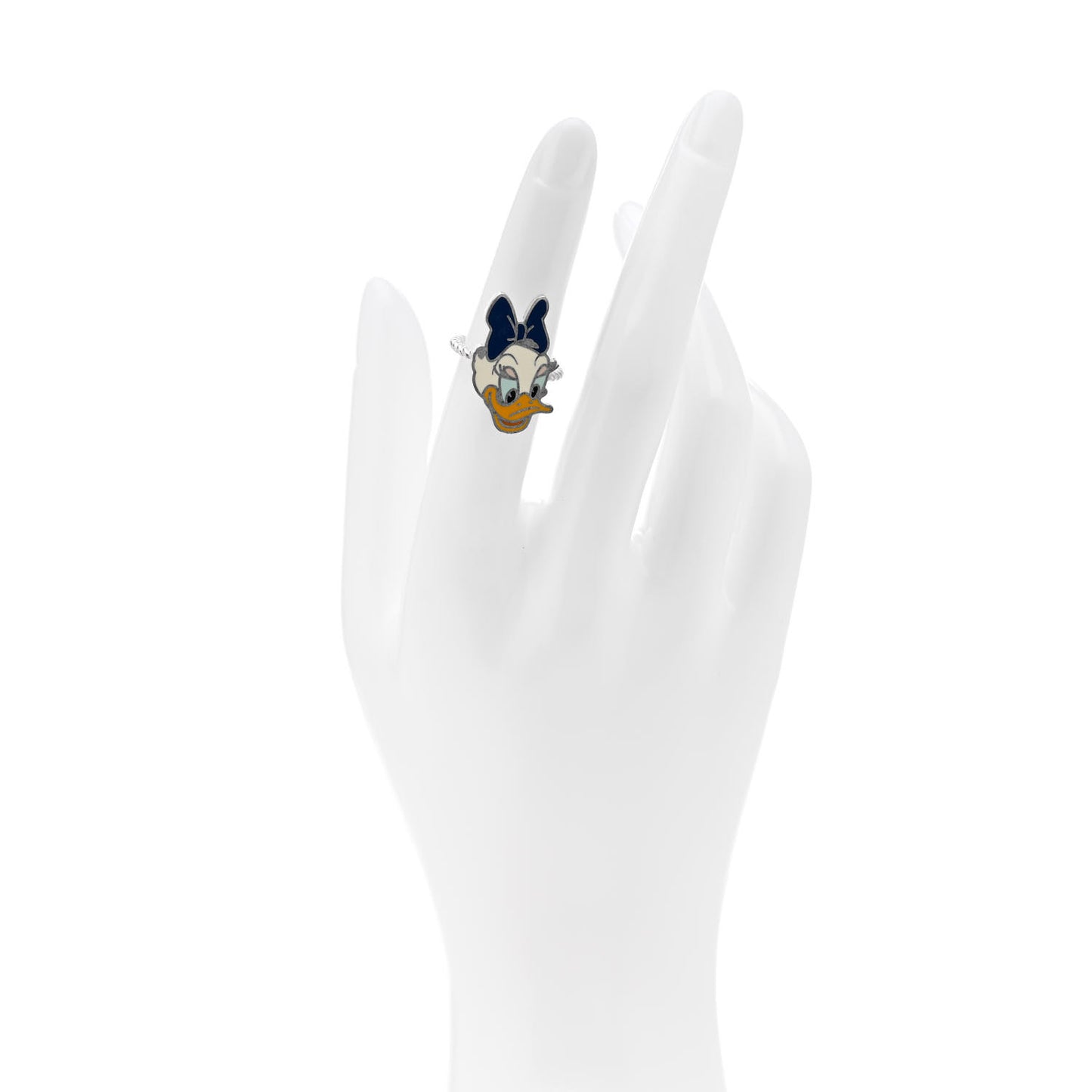X Disney Sterling Silver Enamel Daisy Duck Ring 50 5.25
