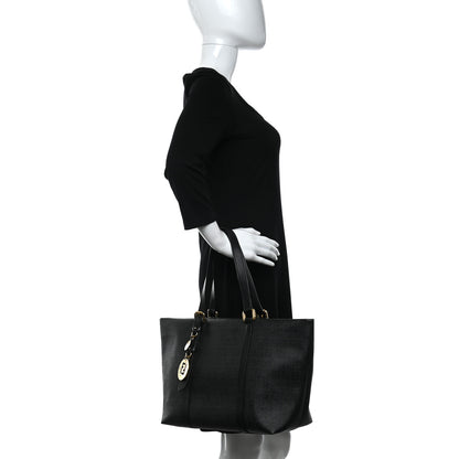 Fendi Zucchino Spalmati Vitello Large Charm Shopping Tote Black 3 of 12
